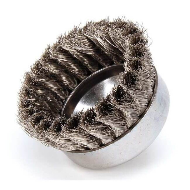Weiler Knot Wire Cup Wire Brush, Threaded Arbor, 4" 93442