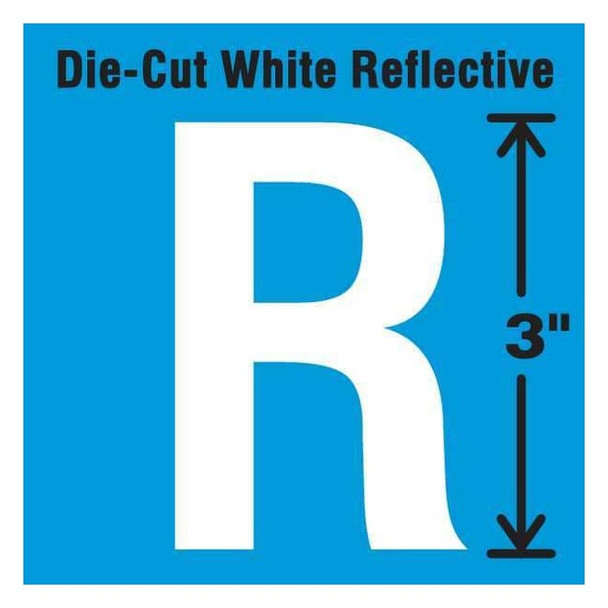 Stranco LetterLabel,Vinyl,3inH,1-3/4inW,PK5 DWR-3-R-5