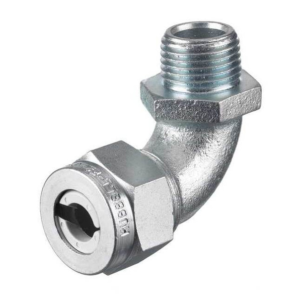 Hubbell Wiring Device-Kellems Liquid Tight Connector,1/2in.,90 deg,Wht NHC1022ZP