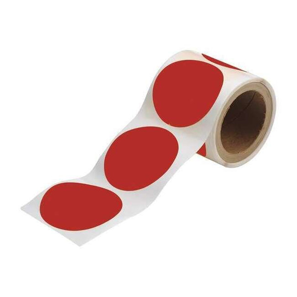 Floor Marking Tape, Polyester, No Legend, Red, 2" W., 8 mil Thickness, 350 PK