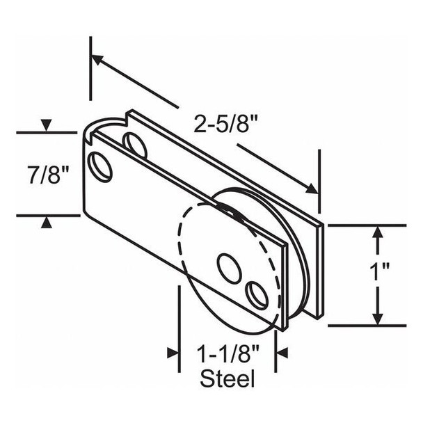 Manufacturer Varies Roller Assembly 2-5/8" L, Steel Plated 9-279