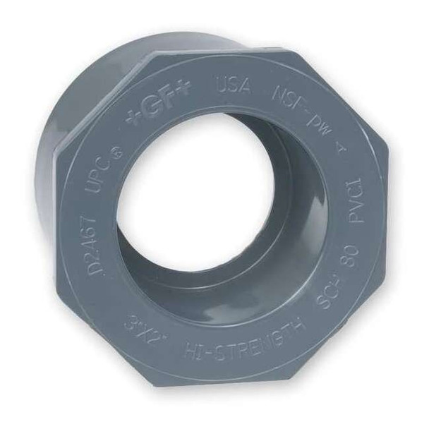 CPVC Reducer Bushing, Schedule 80, 1-1/2" x 1/2" Pipe Size, Spigot x Socket