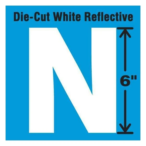 Stranco Letter Label, Vinyl, 6 in H, 3-3/8 in W DWR-6-N-EA