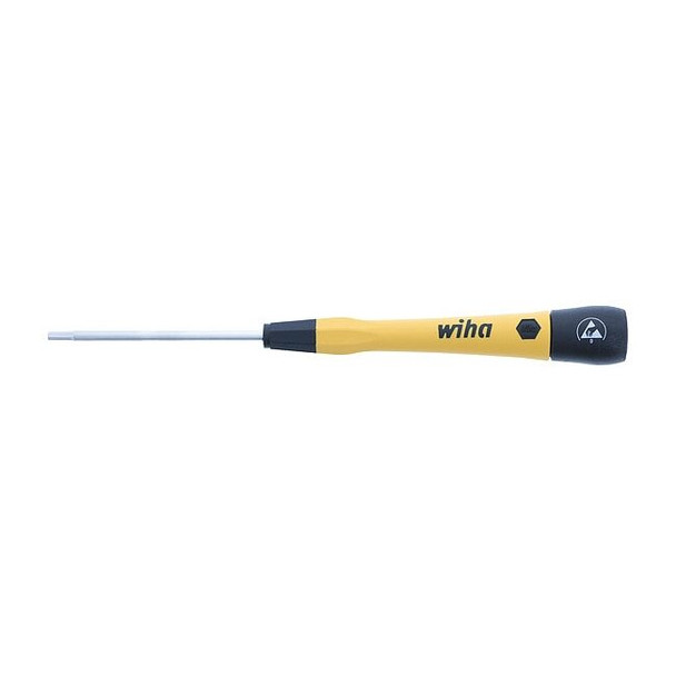 Wiha ESDPrecScrDrv,Hex,2.5mm,Black,Round 27555