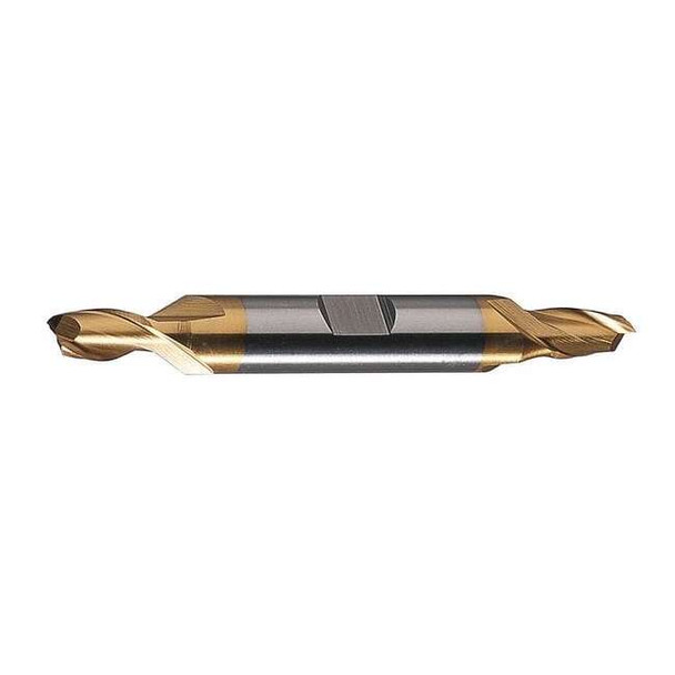 2-Flute HSS Square Double End Mill Cleveland HD-2-TN TiN 1/4x3/8x1/2x3-3/8