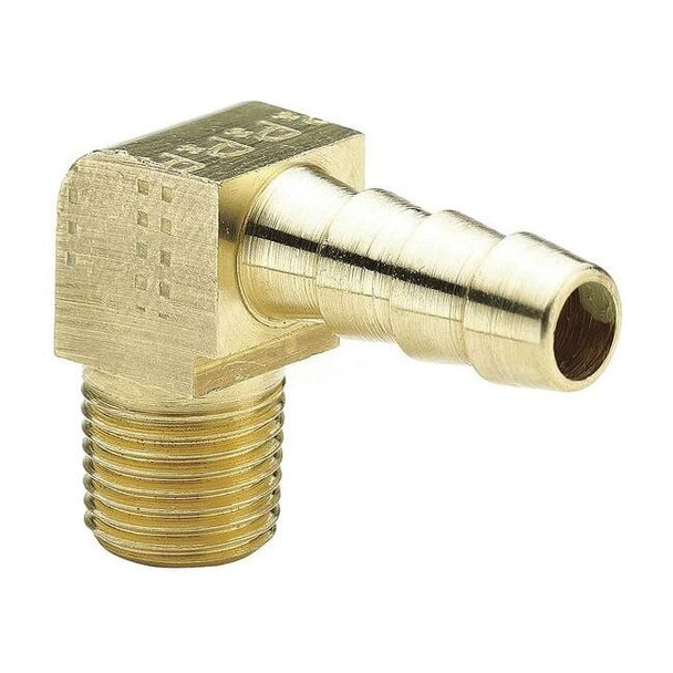Parker 3/8" Barb x 1/4" MNPT Low Lead Brass 90 Degree Elbow L129HB-6-4