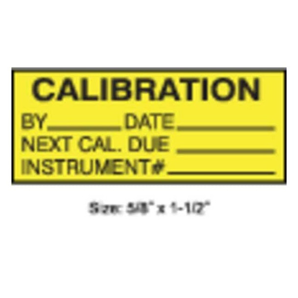 Stranco Calibration Label, ENG, Black/Yellow, PK350, TCF-22135 TCF-22135