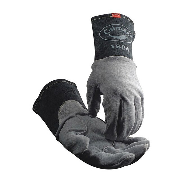 1864 Welding Gloves, Gauntlet Cuff, Straight Thumb, Premium Deerskin, S, 1 PR