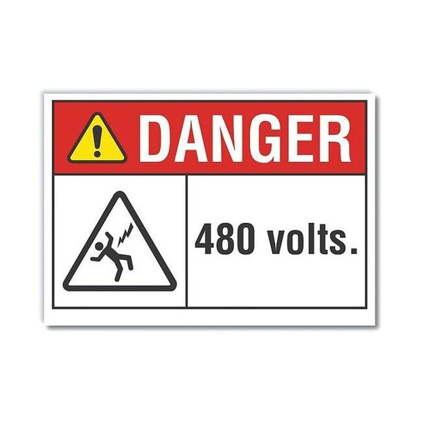 Danger Sign,10" W,7" H,0.004" Thickness, LCU4-0155-ED_10x7