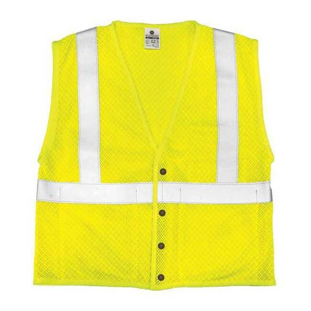 Kishigo Medium Class 2 Flame Resistant High Visibility Vest, Lime AZFM300-M