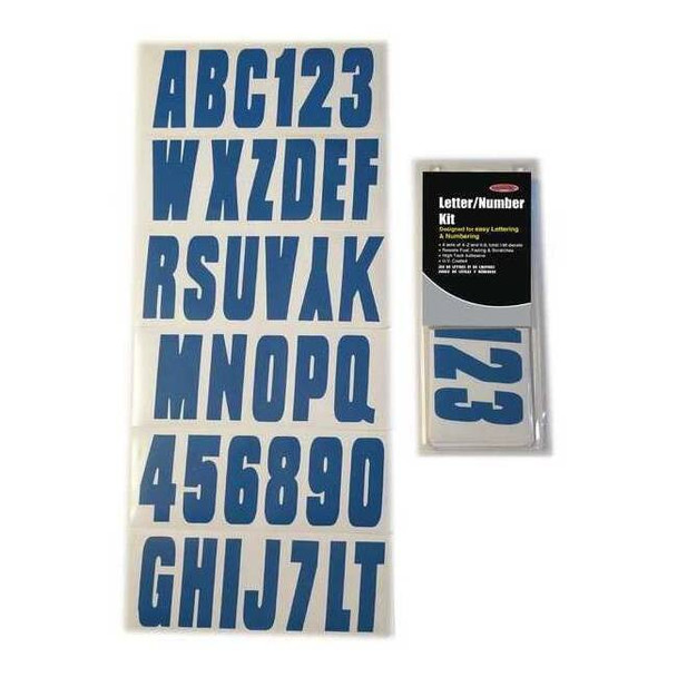 Hardline Products Number and Letter Combo Kit,Blue,3 in.H GBLU350EC