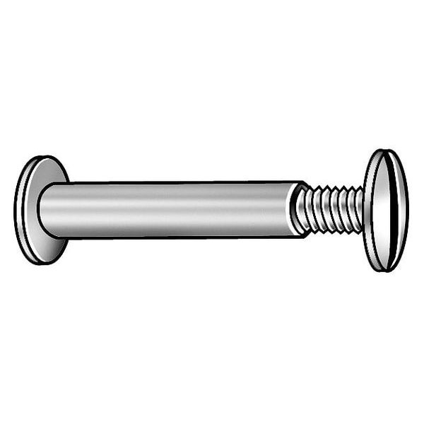 Binding Barrel, #8-32, 7/8 in Brl Lg, 13/64 in Brl Dia, Aluminum Plain, 50 PK