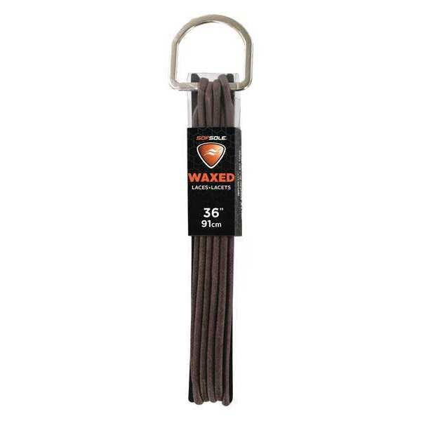 Sof Sole Shoe Laces,36" L,Polyester,Brown,PR 84907