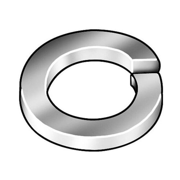 Split Lock Washer, For Screw Size 1-1/8 in Steel, Plain Finish, 25 PK