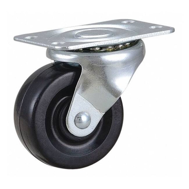 Manufacturer Varies Plate Caster,2" Wheel Dia.,75 lb.,Black 435X85