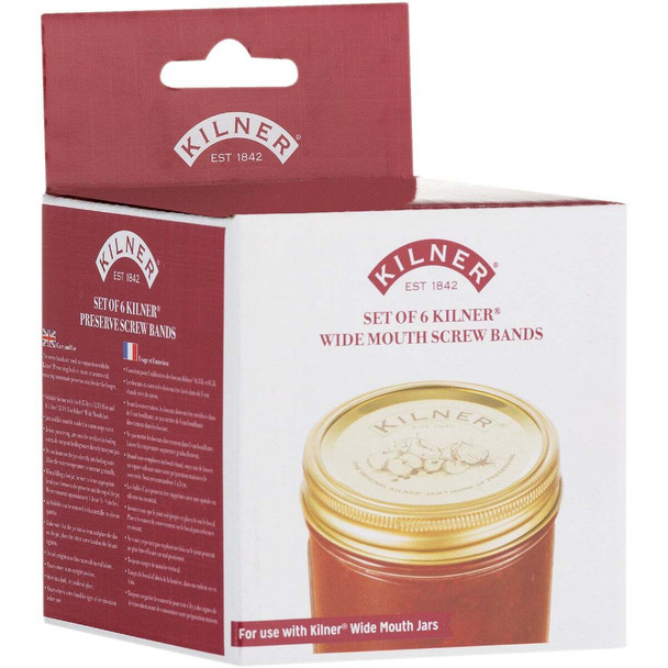 Kilner Wide Mouth Preserve Jar Screw Band (6-Count) 0025.392U Pack of 12