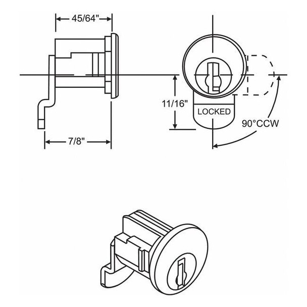 Manufacturer Varies Mailbox Lock,For 4C Pedestal Mailboxes 97-3