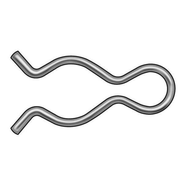 Bridge Cotter Pin, 3/32 in Dia, 1-13/16 in L, Stainless Steel, 100 PK