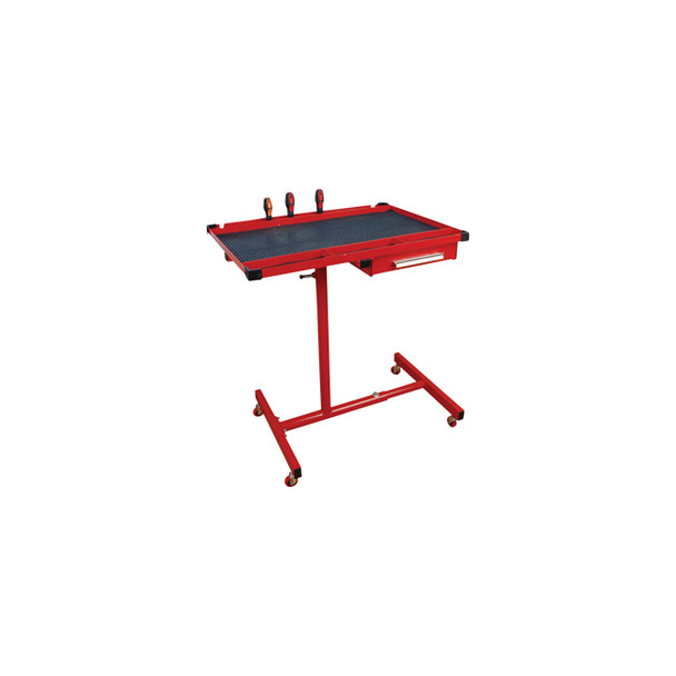 Heavy-Duty Mobile Work Table with Drawer Red 7012