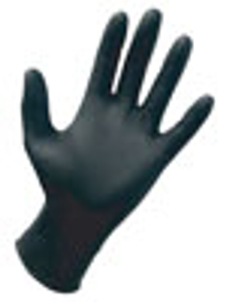 Professional Powder-Free Black Nitrile Disposable Gloves, XL 66544