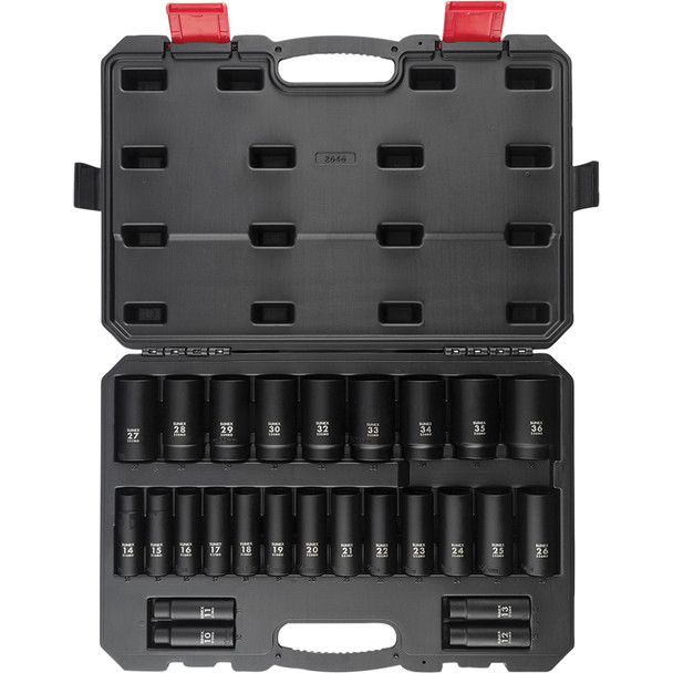 26 Pc. 1/2” Drive Metric Deep Impact Socket Set 2646