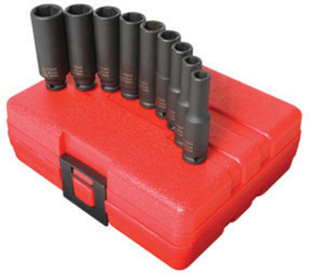 1/4" Drive Metric Deep Impact Socket Set, 9 Pc. 1812