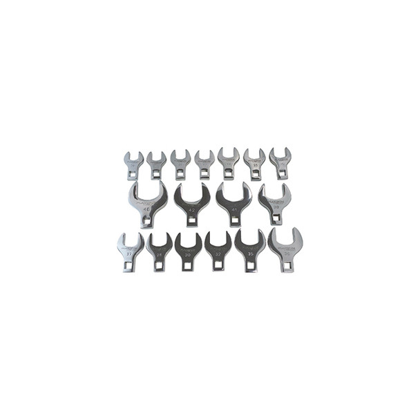 17-PC. METRIC 1/2” DRIVE JUMBO CROWFOOT WRENCH SET 99380