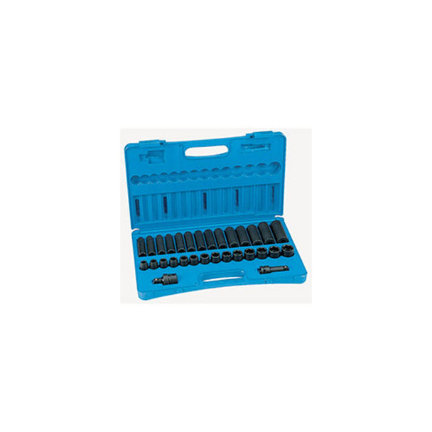 30 Pc. 1/2" Drive 6 Point Metric Standard and Deep Impact Socket Set 1430MRD