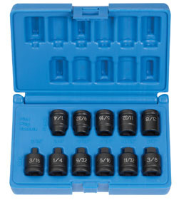 3/8" Drive, 11 Pc. Pipe Plug Socket Set 1211P