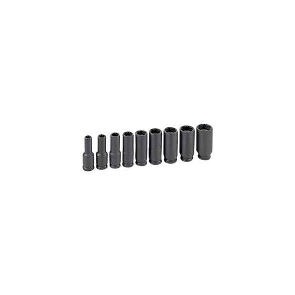 9-Piece 3/8 in. Drive 6-Point SAE Magnetic Deep Impact Socket Set 1209DG