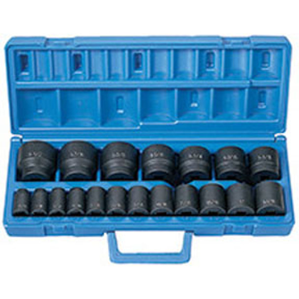 19 pc. 1/2” Dr. Fractional Impact Socket Set 1319