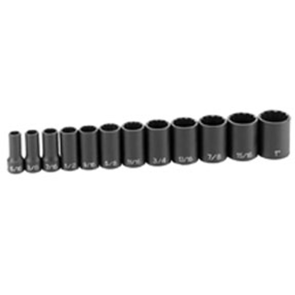 12 Pc. 3/8" Drive 12 Point Semi-Deep Length Impact Set 1202SD