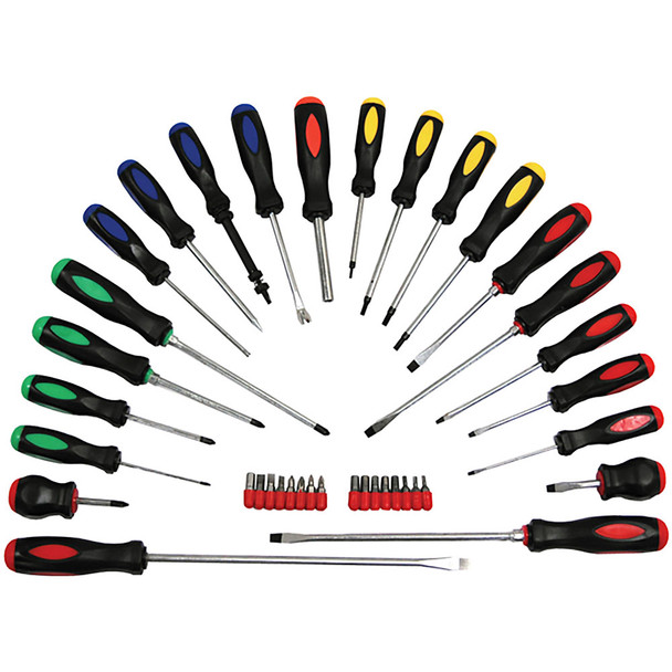 22 Pc. Screwdriver with 16 Pc. Bit Set 6198