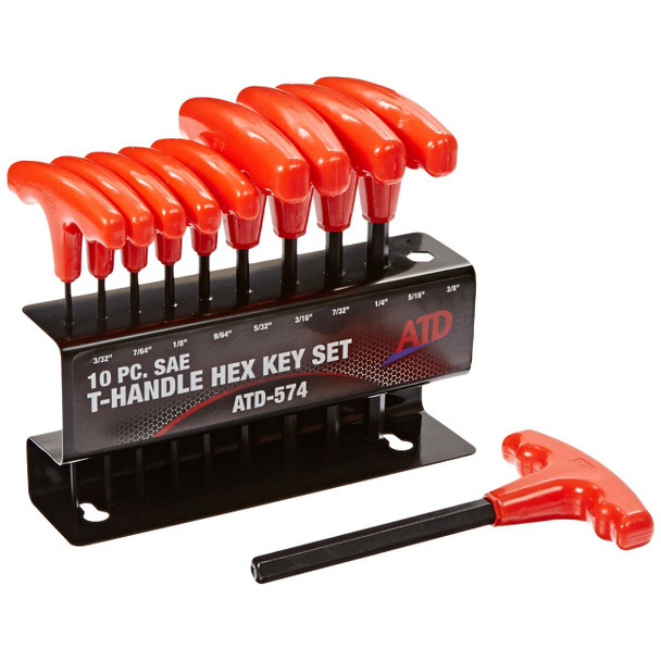 10 Pc. SAE T-Handle Hex Key Set 574