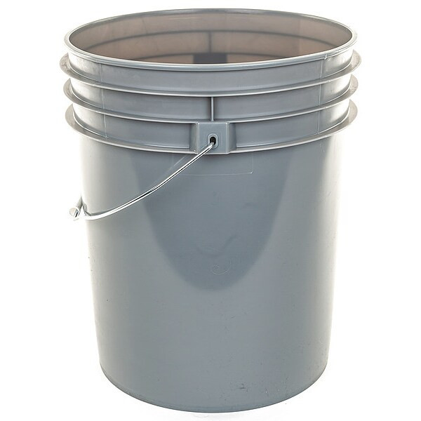 Basco 5 gal Round Storage Pail, Gray, High Density Polyethylene ROP2150GRAY-M