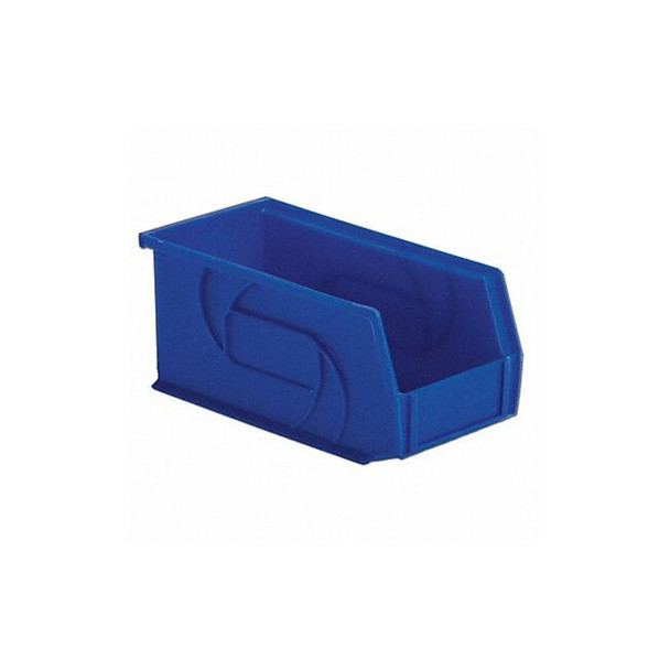 Hang & Stack Storage Bin, Plastic, Blue, 5 in H, 5 1/2 in W, 10 7/8 in L