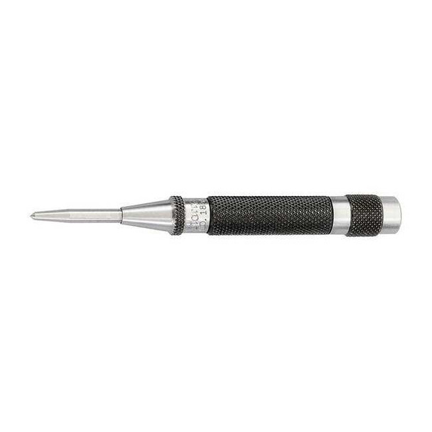 Automatic Center Punch, Length 4 in, Diameter 9/16 in, Replaceable Point