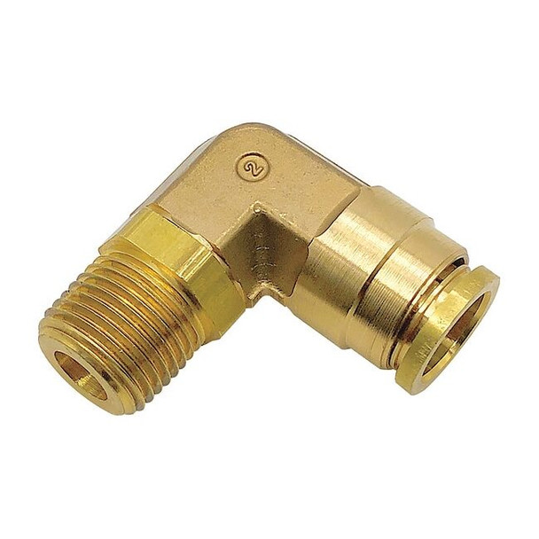 Parker Elbow, Brass, Push-Fit3/8 in, MNPT1/4 in  169PTC-6-4