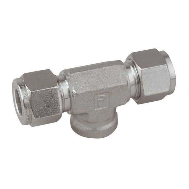 Parker 1/4" x 3/8" Compression x FNPT 316 SS Female Branch Tee 6FBT4N-316