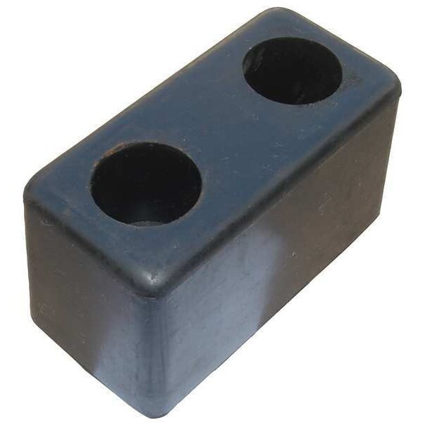 Dock Bumper, Rubber, 6 in H, 3 1/2 in D, 3 1/2 in W, 2 Mounting Holes