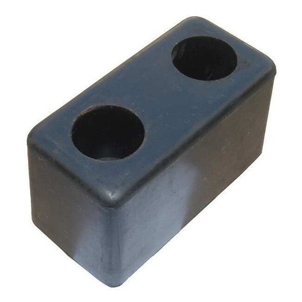 Dock Bumper, Rubber, 6 in H, 3 1/2 in D, 3 1/2 in W, 2 Mounting Holes