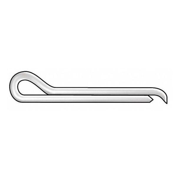 Extended Prong Cotter Pin, 5/16 in Dia, 3 in L, Low Carbon Steel, 50 PK