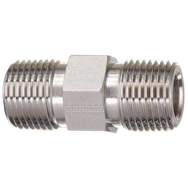 Parker 1/2" MNPT 316 SS Hex Nipple 8-8 MHN-SS