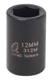 3/8" Dr Impact Socket, 12mm 312M