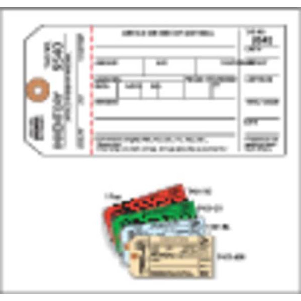 Inspection Tag, Cardstock, 6 1/4 in H x 3 1/8 in W, Green, Rectangle, 100 PK