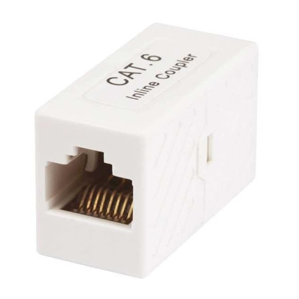 Monoprice RJ45 Inline Coupler, CAT6, Simplex, T568 Standard, White 7286