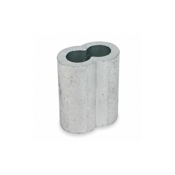 Dayton Wire Rope Sleeve, Oval, Aluminum Alloy, 1/8 in, PK25 1DLD8