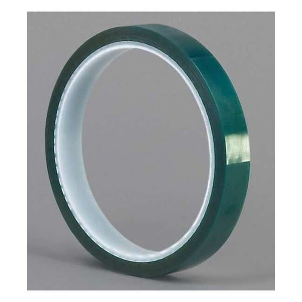 Film Tape, 3/4 in W x 18 yd L, 3.3 mil Thick, Green, Silicone Adhesive Pack of 3