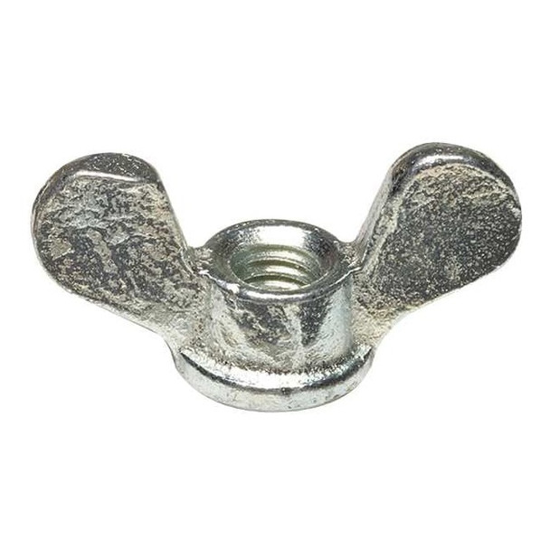 Wing Nut, 1/4"-20, Steel, Zinc Plated, 0.688 in Ht, 1.19 in Max Wing Span, 10 PK