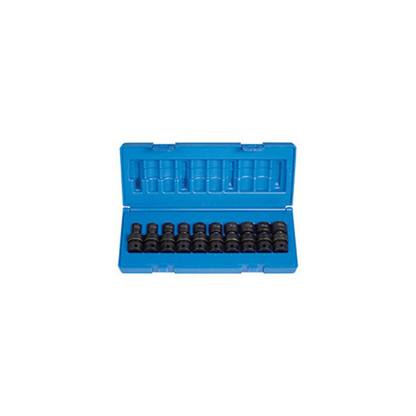 10-Piece 3/8 in. Drive 12-Point Metric Universal Impact Socket Set 1610UM
